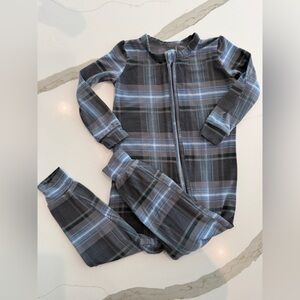 SKIMS Baby Onesie in Glacier Plaid, Size 18m